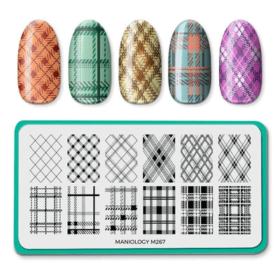 Maniology plaid to the bone nail stamping plate, m267