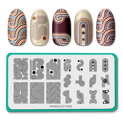 Maniology nail stamping plate m521 Retro Lines