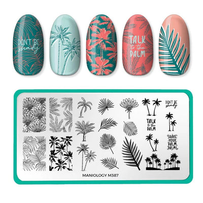 Maniology nail stamping plate m387 Shake Your Palm Fronds