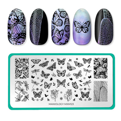 Maniology nail stamping plate mxm123 Flutter Pirouette


