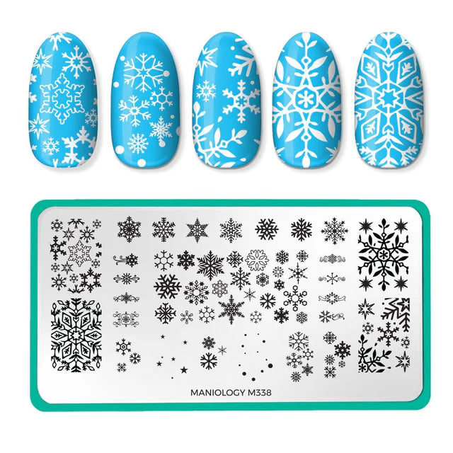 Maniology snow day nail stamping plate, m338