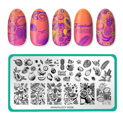 Maniology tropicana nail stamping plate, m296