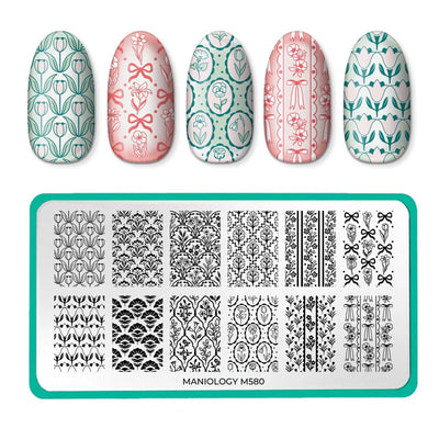 Maniology nail stamping plate m580 Wall Flowers