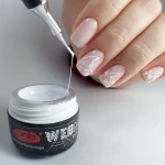 Nail art paint for white cobweb design