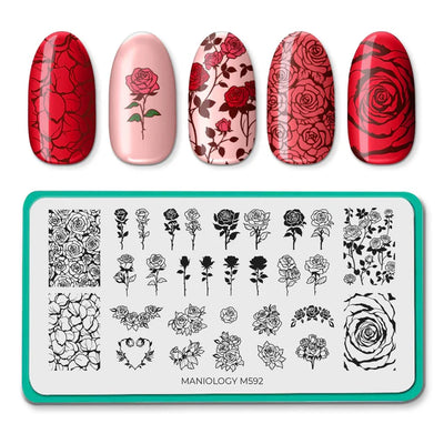 Maniology nail stamping plate m592 Wish you Roses