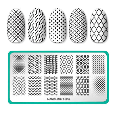 Maniology chain reaction nail stamping plate, m086
