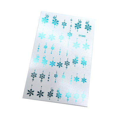 INKVICTUS Blue snowflake waterslide nail decals for Christmas and winter nail art