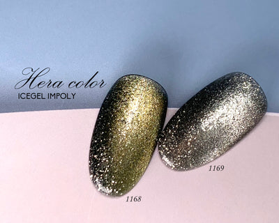 ICEGEL Hera gel polish. Silver and gold