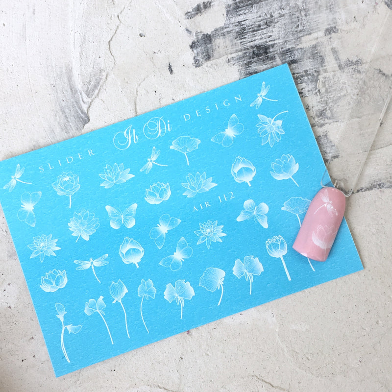 Cool and unique butterfly and flower nail decals and sliders