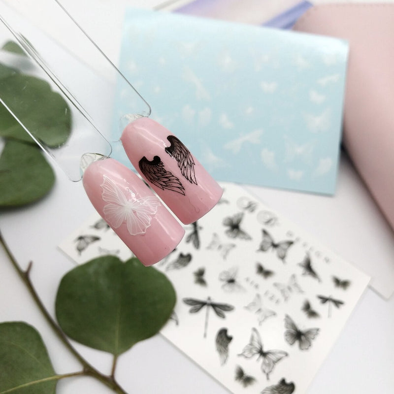 Create stunning manicures with butterfly decals and sliders