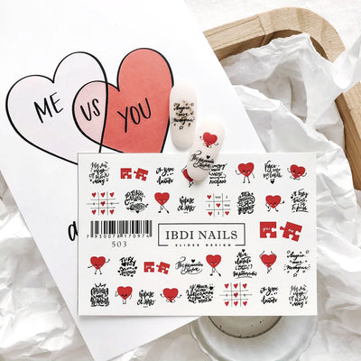 IBDI Valentines Day nail decals for manicures and pedicures