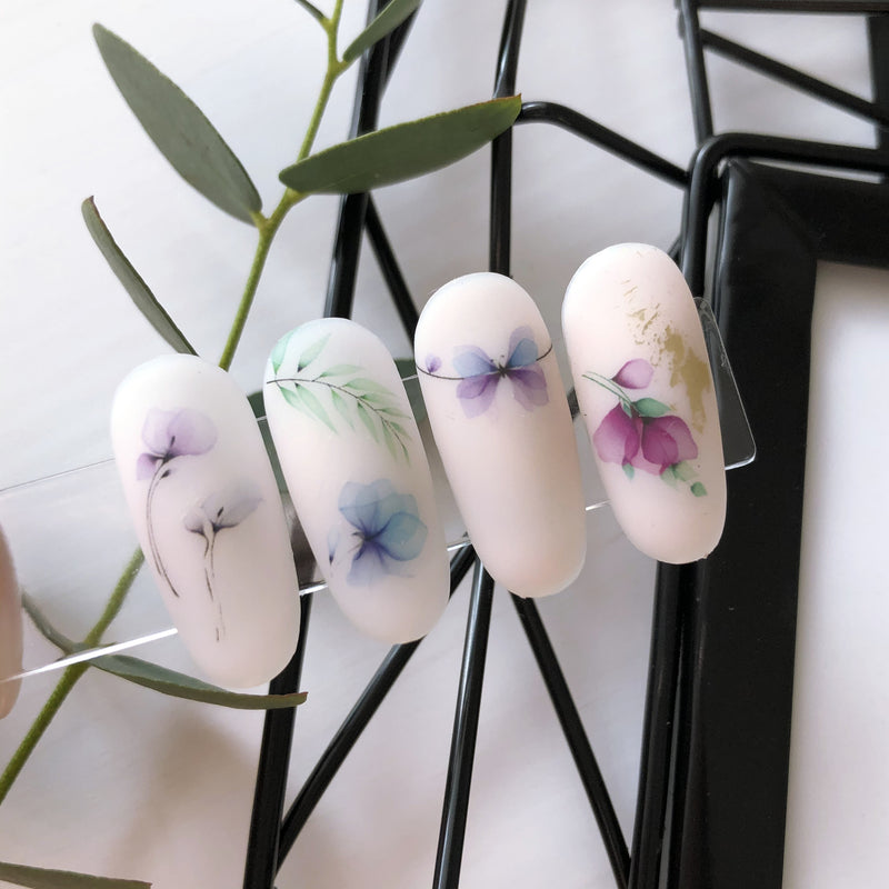 Floral nail decal swatches