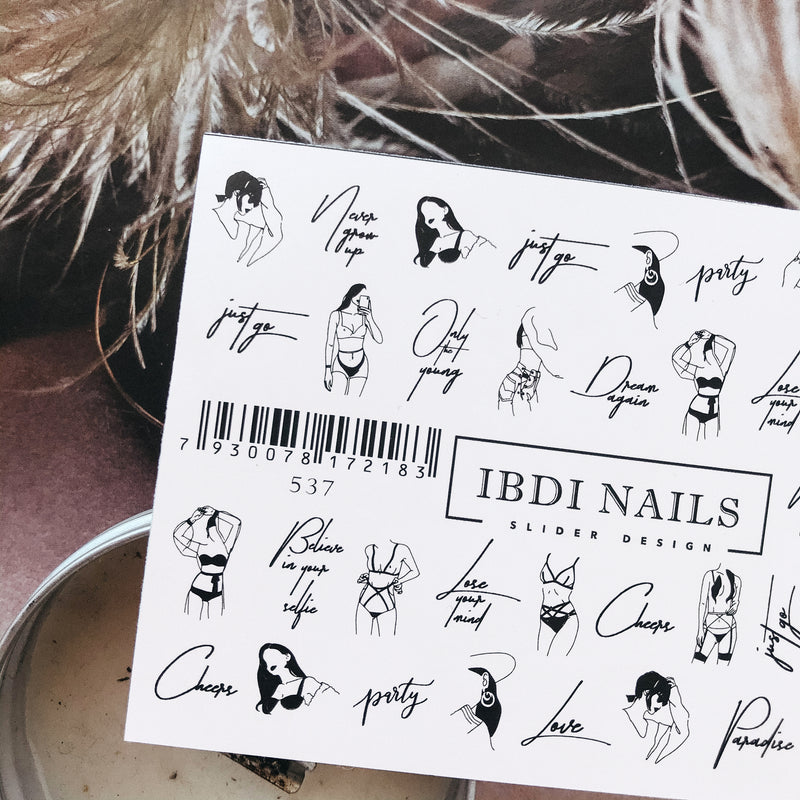 Sexy nail decals with lingerie 