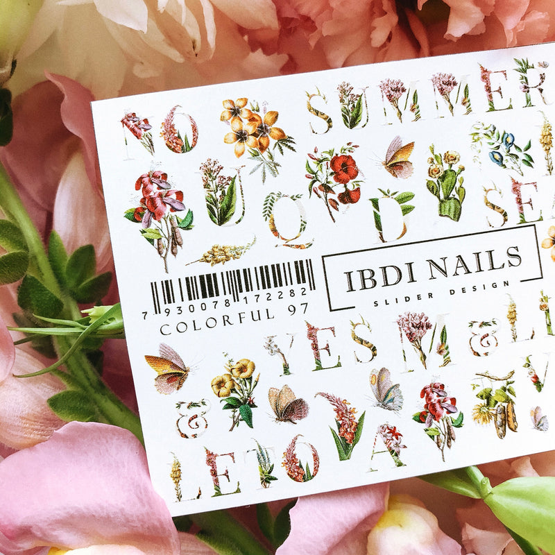 IBDI Flower waterslide nail decals for manicures and pedicures