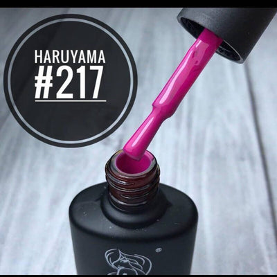Beautiful pink Haruyama gel polish for manicures and pedicures
