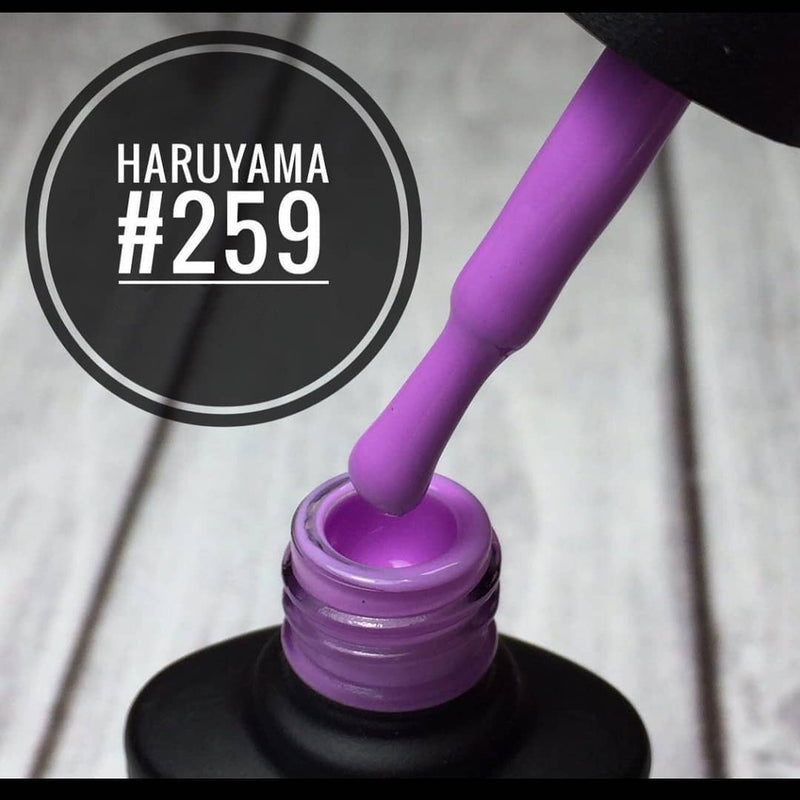 Beautiful silky purple Haruyama gel polish for manicure or pedicure