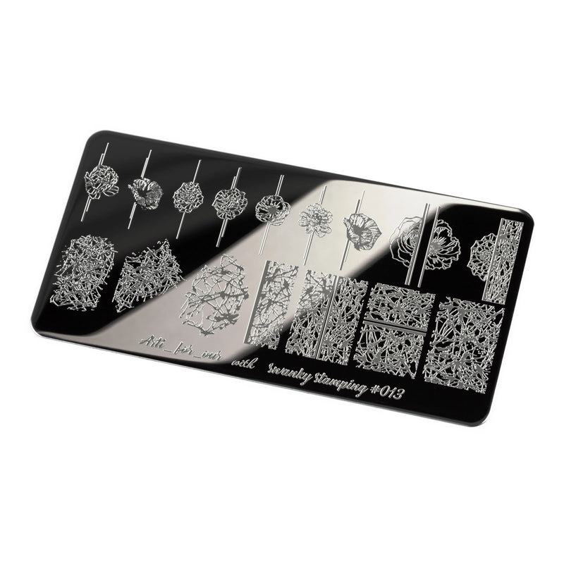 Swanky Stamping Abstract designs and flowers nail stamping plates 013