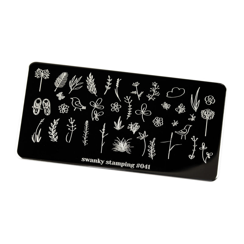 Swanky Stamping bees and flowers nail stamping plates 041