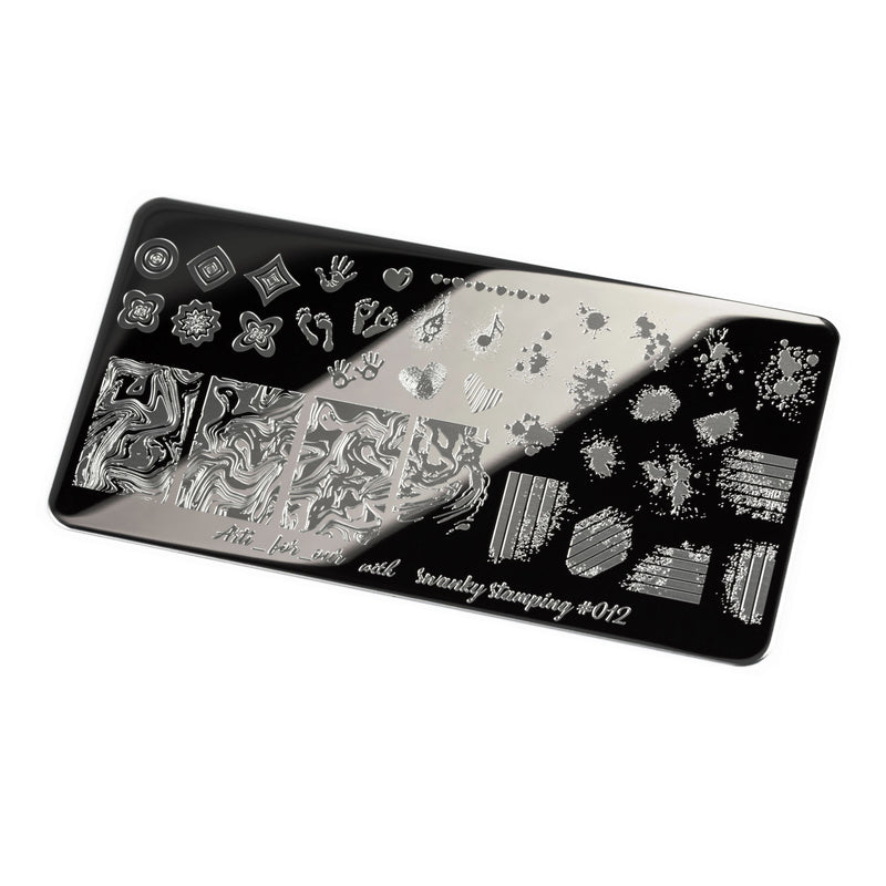 Swanky Stamping pattern and abstract nail stamping plates 012