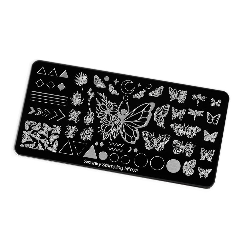 Swanky Stamping flower and butterfly nail stamping plates 072
