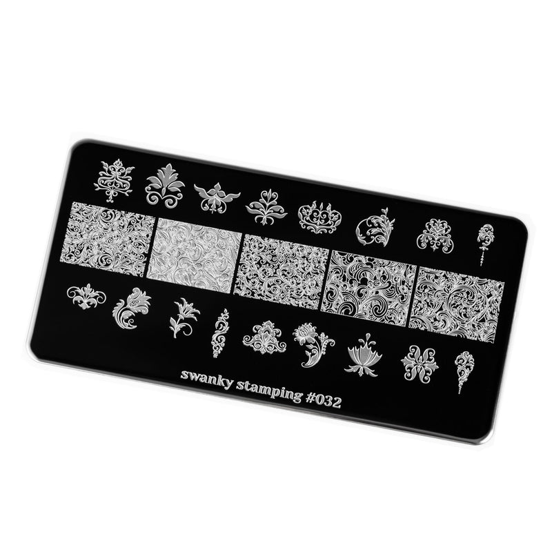 Swanky Stamping flower and pattern nail stamping plates 032