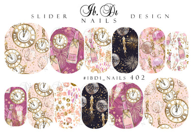Happy new years nail decals and sliders