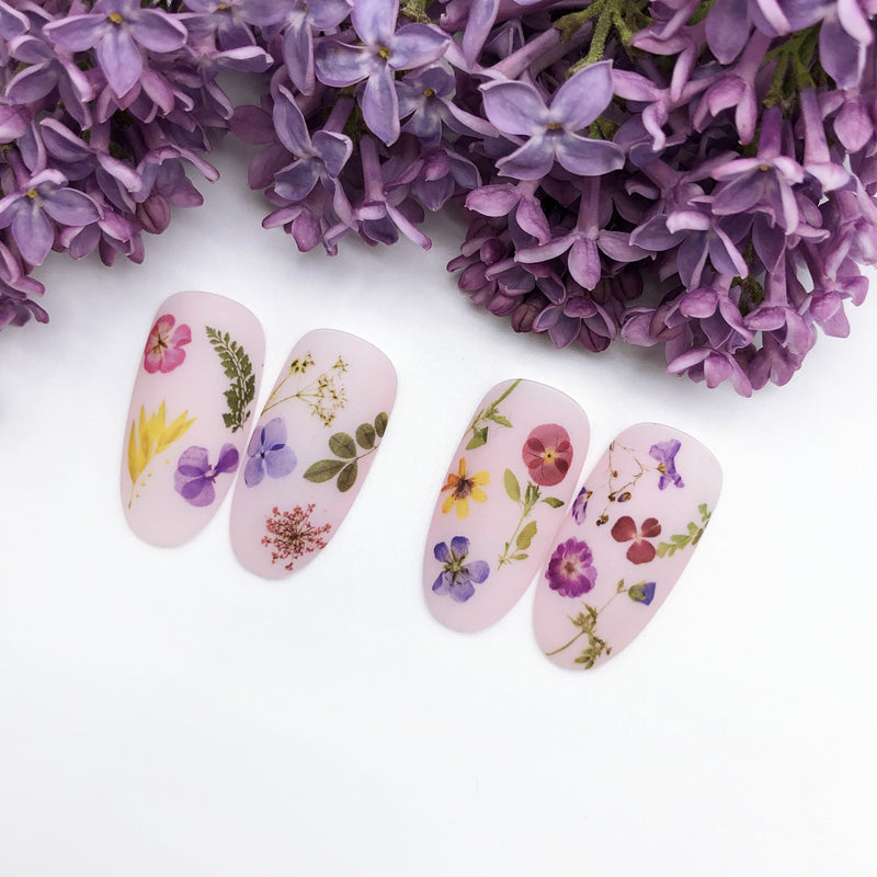 Summer time flower nail decals and sliders for manicure or pedicure