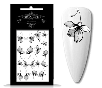 INKVICTUS Waterslide flower nail decals for Russian manicure