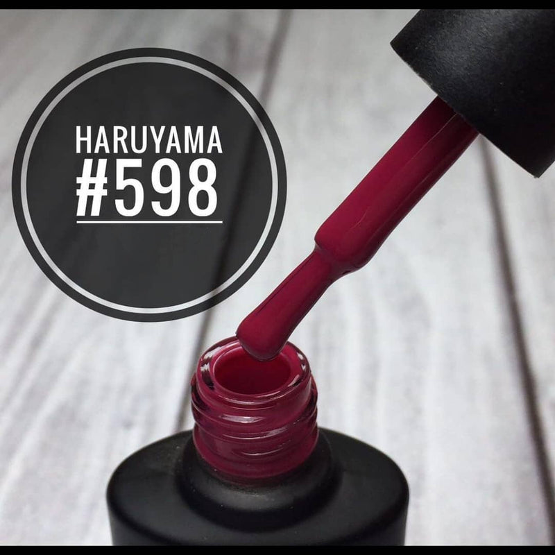 Beautiful maroon Haruyama gel polish for a manicure or pedicure