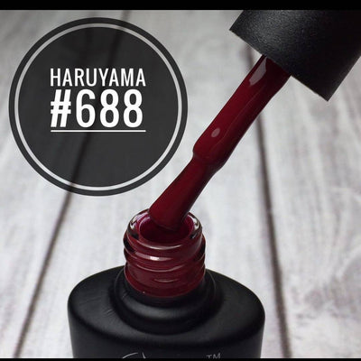 Burgundy gel nail polish. Haruyama polish for manicures and pedicures