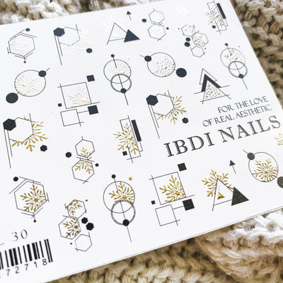 Geometric nail decals for manicures and pedicures