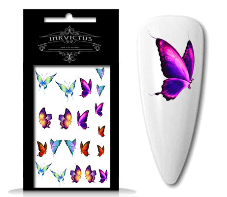 INKVICTUS Butterfly waterslide nail decals for manicures and pedicures