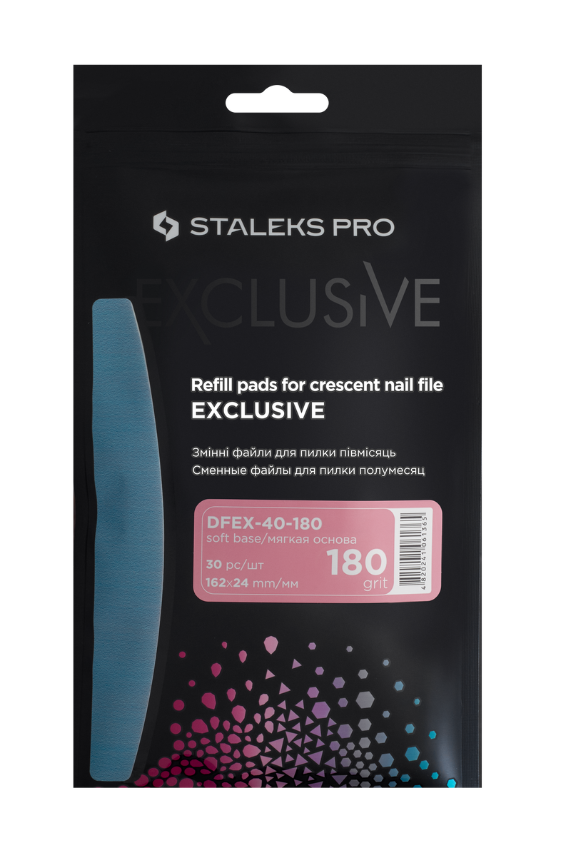 STALEKS PRO Crescent 180 grit reusable nail files for manicures and pedicures