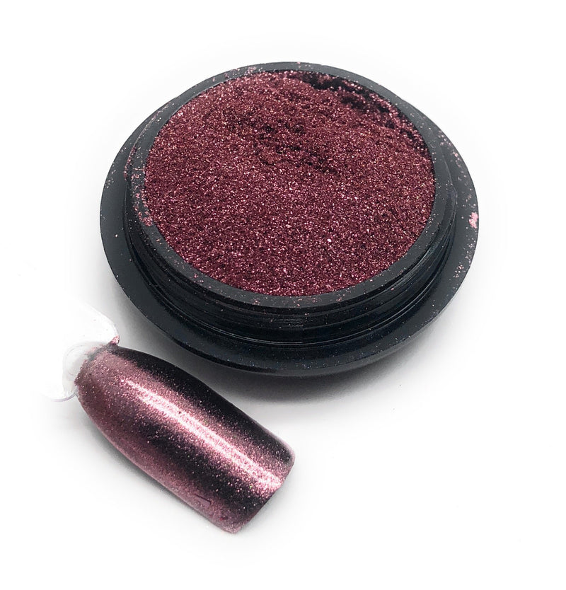 Manicure and pedicure pink rose chrome pigment powder