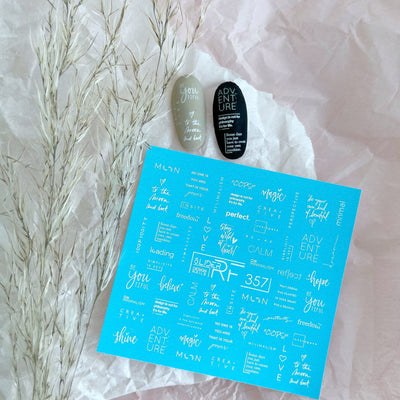 Slider.RF Word waterslide nail decals for manicures and pedicures