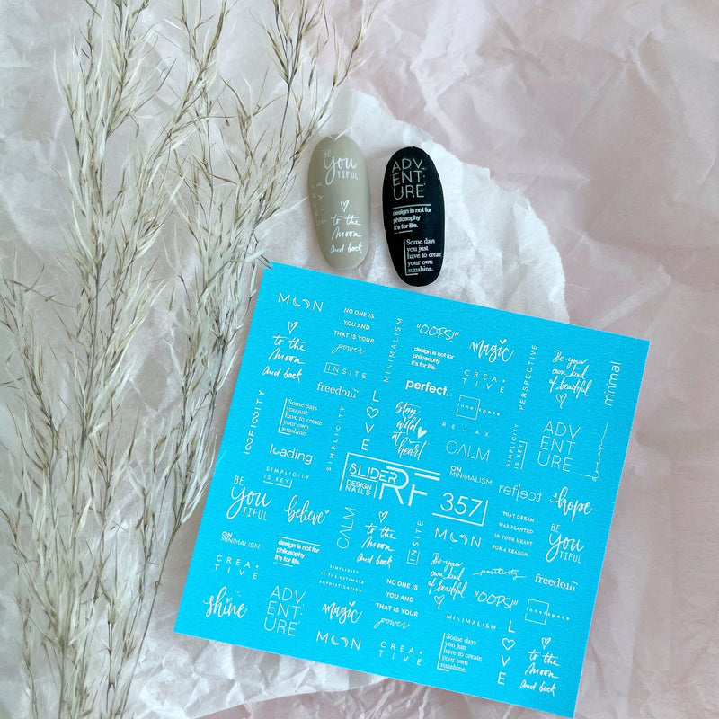Slider.RF Word waterslide nail decals for manicures and pedicures
