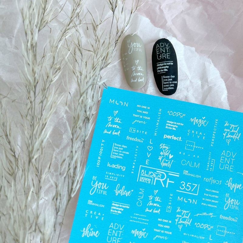 Slider.RF Word waterslide nail decals for manicures and pedicures