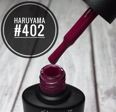 Haruyama Red eggplant 402 gel nail polish for Russian manicures and pedicures