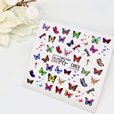Slider.RF Butterfly waterslide nail decals for a manicure