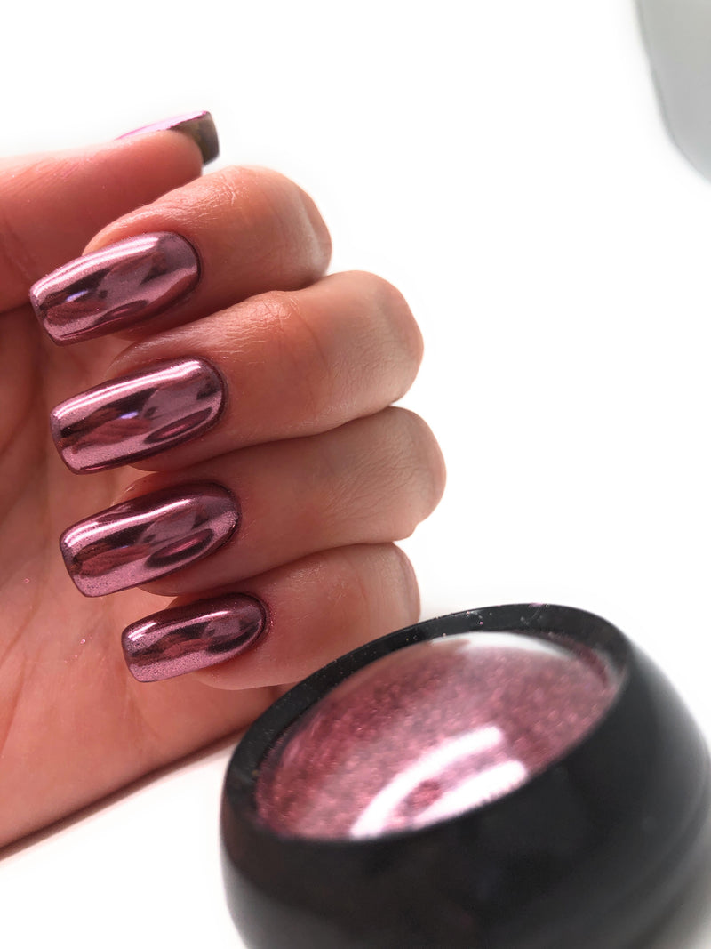 Pink nail powder for manicures and pedicurejs