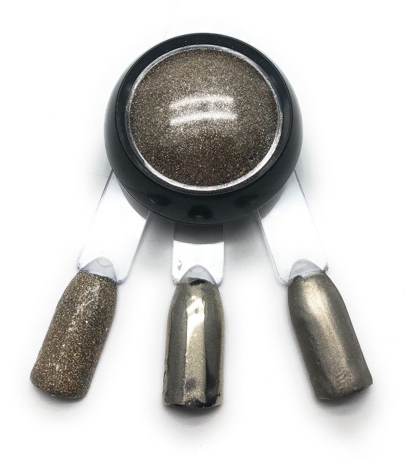 NOCTÍS Dark silver chrome nail pigment powder for dry machine manicures