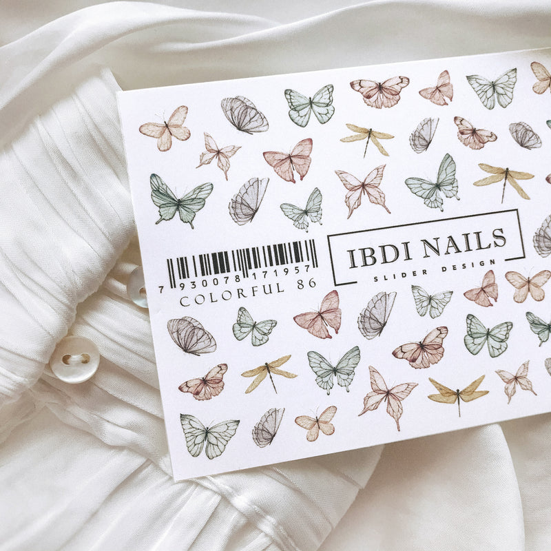 IBDI butterfly nail decals / sliders 