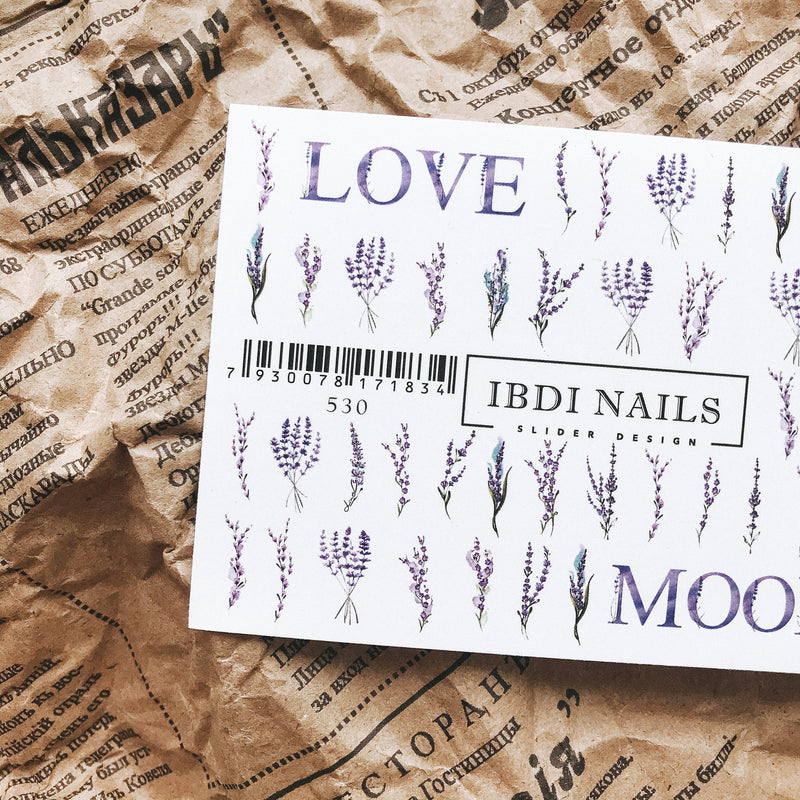 IBDI Lavender waterslide nail decals for manicures and pedicures 