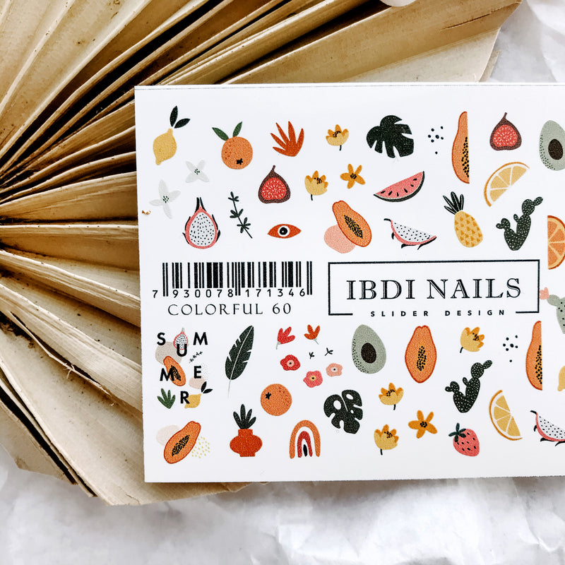 Nail decals for Russian nails. Perfect for tropical nails