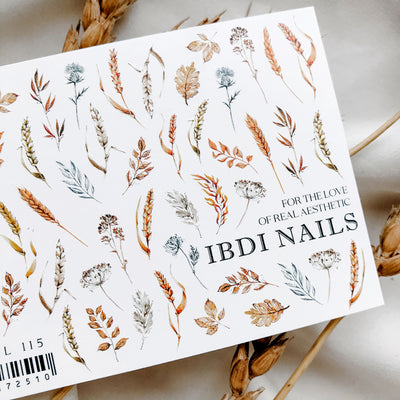 IBDI Autumn waterslide nail decals for manicures and pedicures