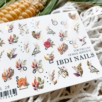 IBDI Geometric rose nail decals for manicures and pedicures