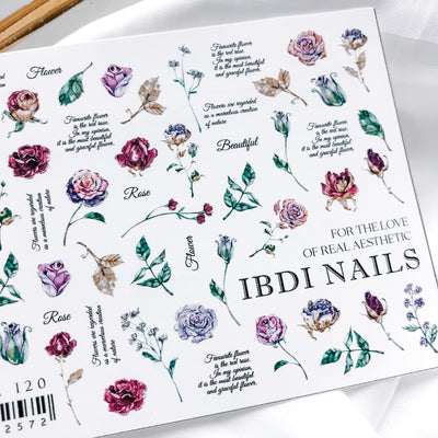 IBDI Flower nail decals for manicures and pedicures