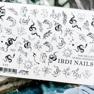 IBDI Snake waterslide nail decals for manicures and pedicures