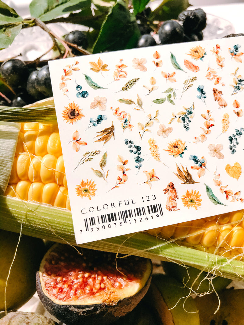 IBDI Autumn Flower nail decals for manicures and pedicures