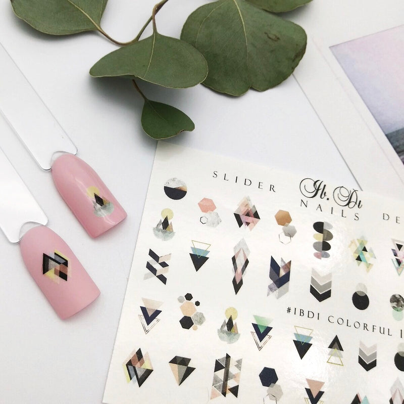 The best colorful geometric nail decals around!